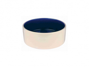 TRIXIE Ceramic Bowl Cream//Blue 22 cm